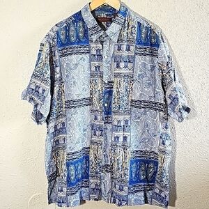 Tori Richard Honolulu Short Sleeve  Casual Bottom Down Hawaiian Shirt.